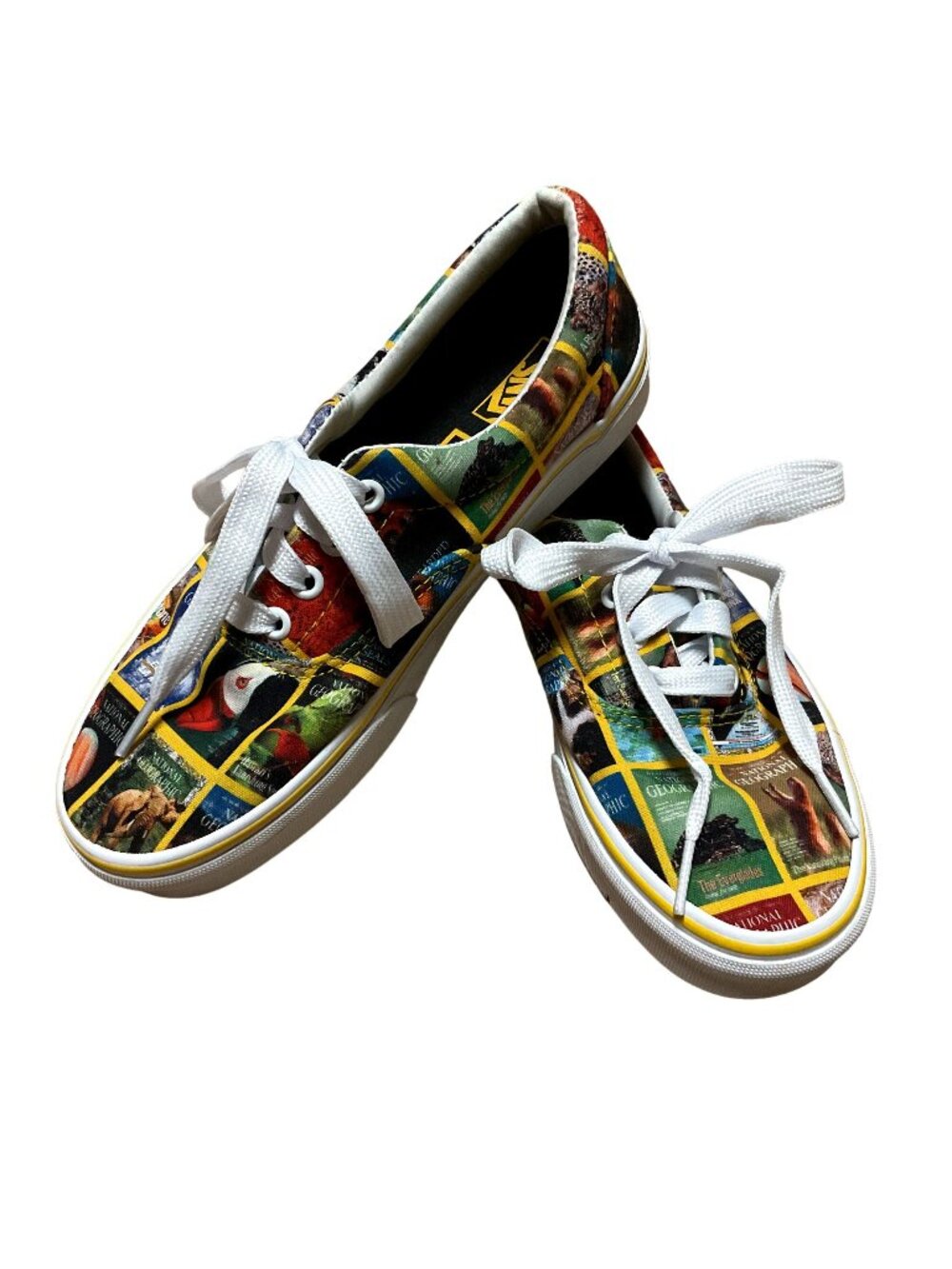 Vans National Geographic Shoes Sz 7.5 Low Top Authentics Rare New Laces Womens